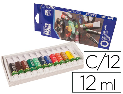 12 tubos 12ml. pintura óleo Artist colores surtidos